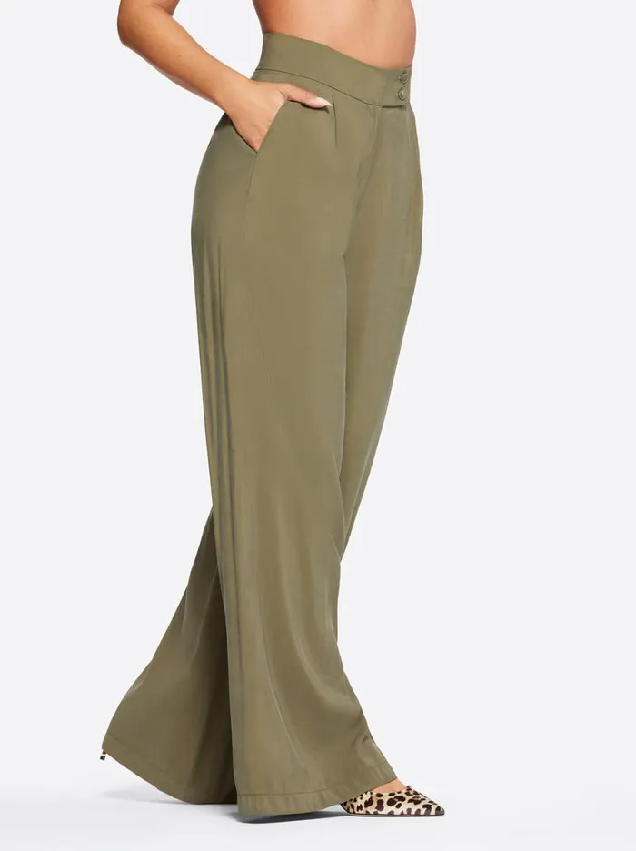 Women Bottoms Jessica Simpson Melba Wide Leg Trouser In Olive Night