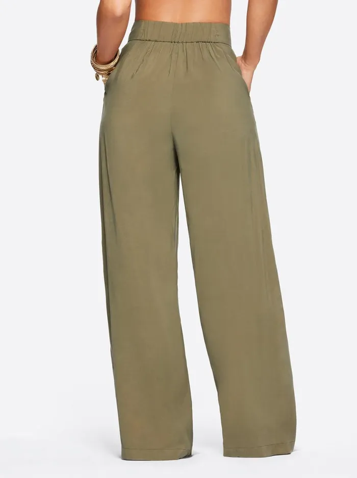 Women Bottoms Jessica Simpson Melba Wide Leg Trouser In Olive Night
