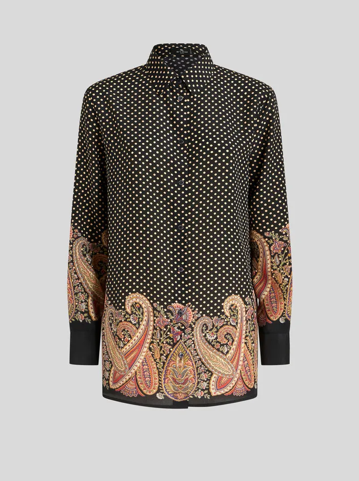 Women Boyfit Crpe De Chine Shrt Etro Shirts And Blouses