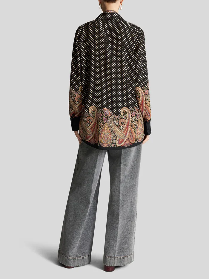 Women Boyfit Crpe De Chine Shrt Etro Shirts And Blouses