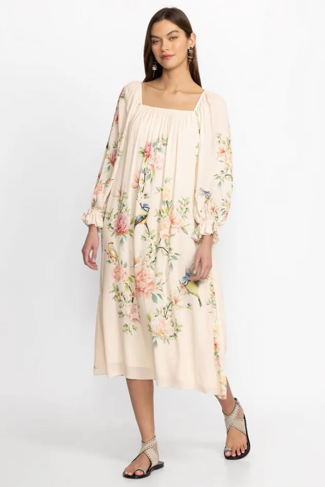 Women BYRDIE VISCOSE MIDI DRESS Ecru Johnny Was Dresses Women BYRDIE VISCOSE MIDI DRESS Ecru Johnny Was Dresses