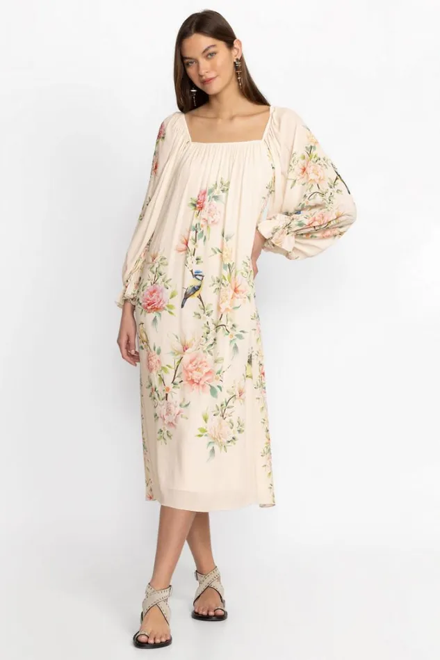 Women BYRDIE VISCOSE MIDI DRESS Ecru Johnny Was Dresses Women BYRDIE VISCOSE MIDI DRESS Ecru Johnny Was Dresses