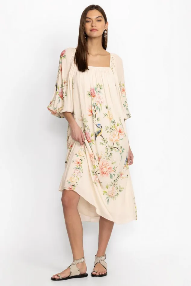 Women BYRDIE VISCOSE MIDI DRESS Ecru Johnny Was Dresses Women BYRDIE VISCOSE MIDI DRESS Ecru Johnny Was Dresses