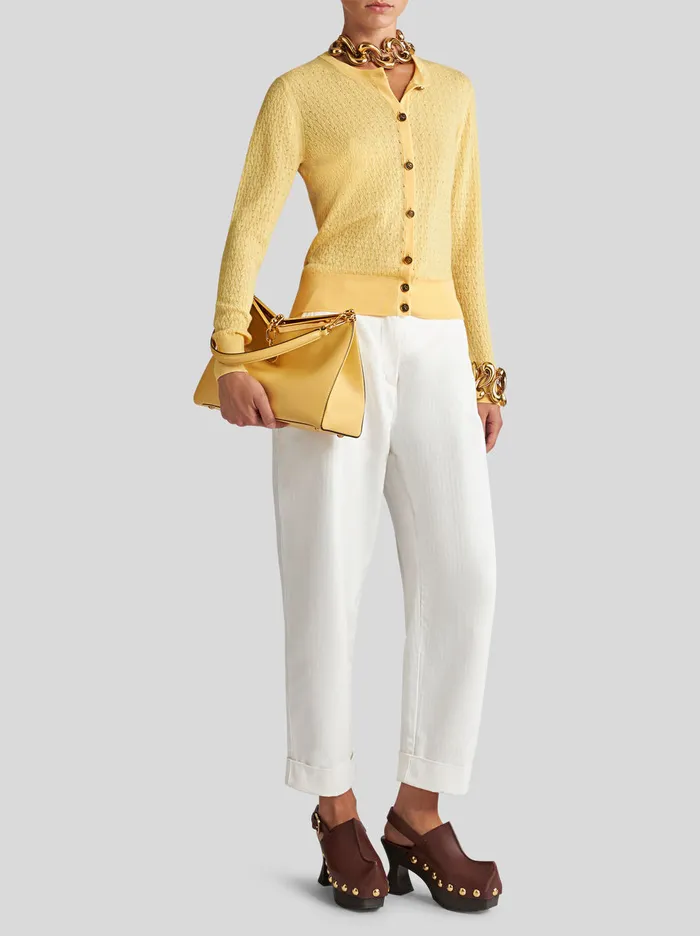 Women CableKnit Wool Cardigan Etro Knitwear