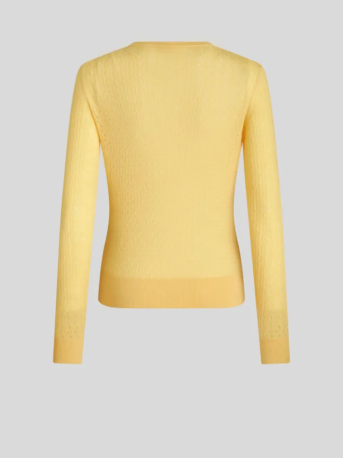 Women CableKnit Wool Cardigan Etro Knitwear