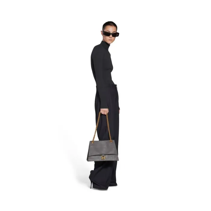 Women Chain Bags Balenciaga Crush Medium Chain Bag In Dark Grey