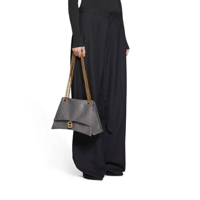 Women Chain Bags Balenciaga Crush Medium Chain Bag In Dark Grey