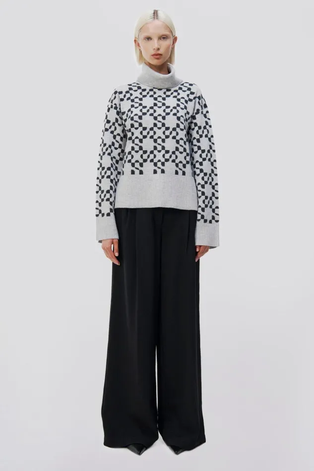 Women Charlenne Sweater Heather Grey Charcoal Multi Jonathan Simkhai Knitwear