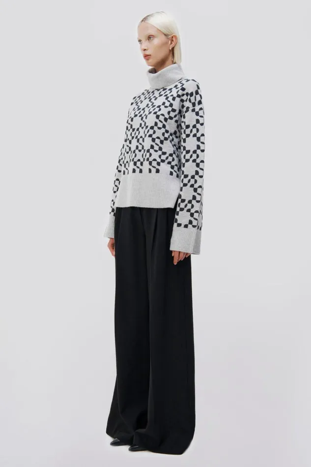 Women Charlenne Sweater Heather Grey Charcoal Multi Jonathan Simkhai Knitwear