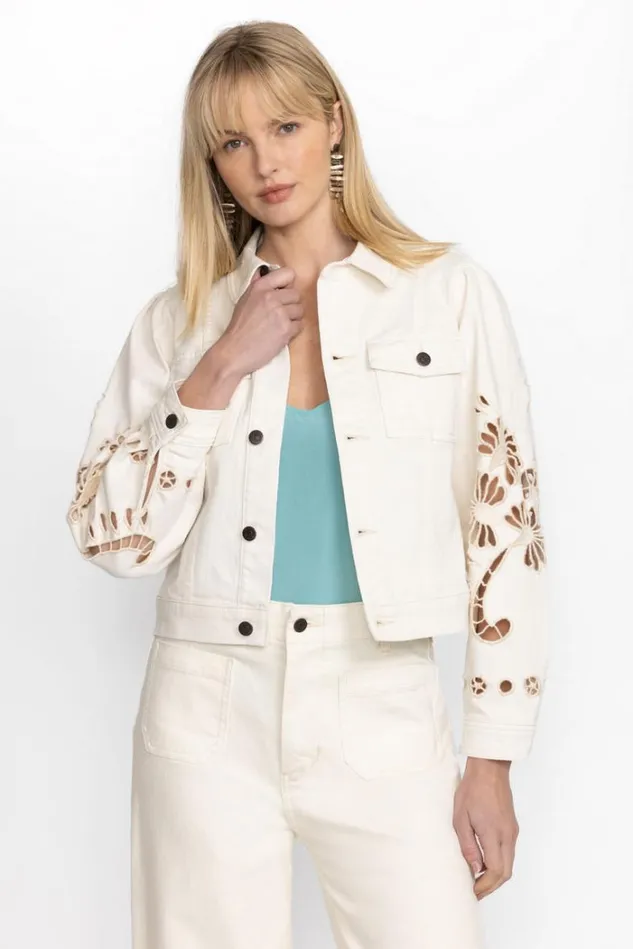 Women CHARLOTTA CROPPED DENIM JACKET Natural Johnny Was Outerwear