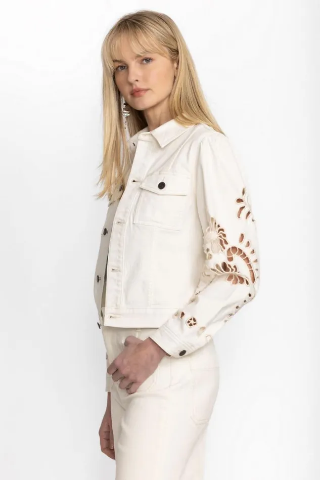 Women CHARLOTTA CROPPED DENIM JACKET Natural Johnny Was Outerwear Women CHARLOTTA CROPPED DENIM JACKET Natural Johnny Was Outerwear