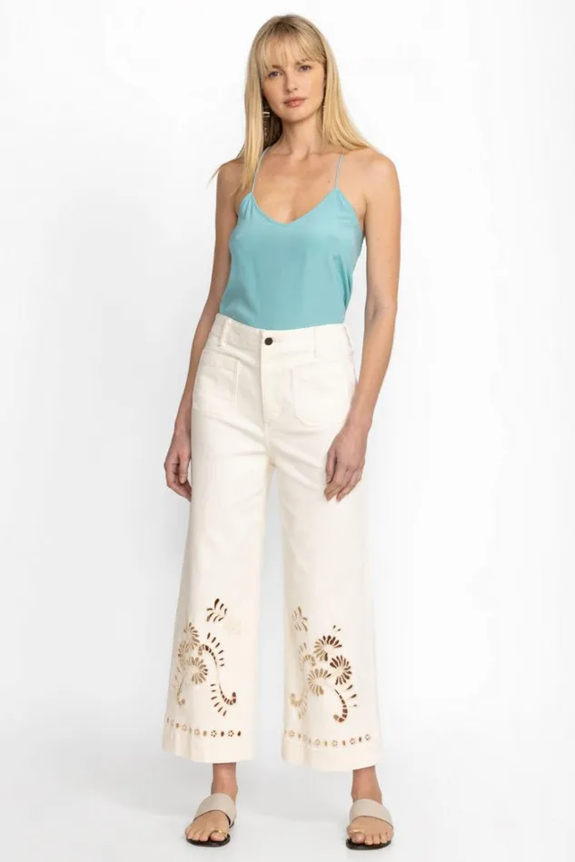 Women CHARLOTTA CROPPED WIDE LEG JEAN Natural Johnny Was Bottoms Women CHARLOTTA CROPPED WIDE LEG JEAN Natural Johnny Was Bottoms