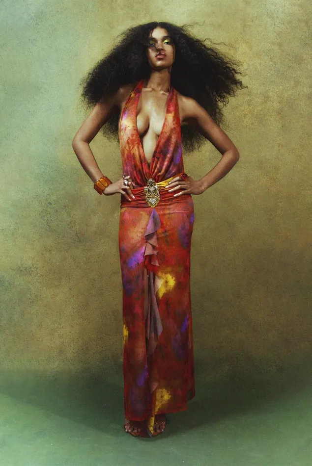 Women Cindy Plunge Maxi Dress In Orange Jaded London Maxi Dresses