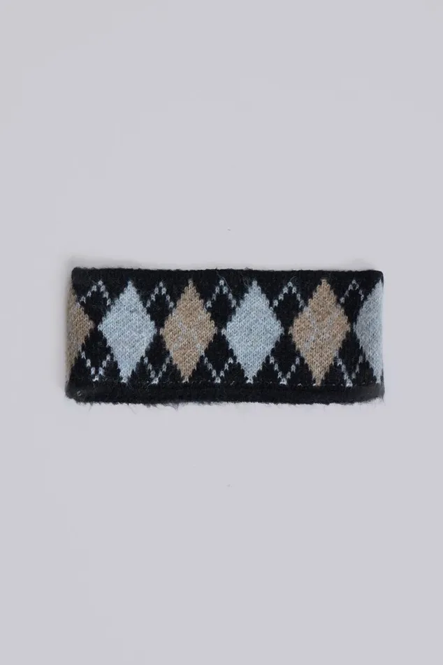 Women Clara Argyle Knit Headband Jaded London Knitwear