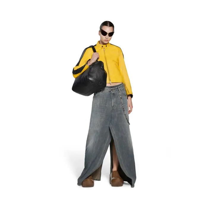 Women Coats and Jackets Balenciaga Shrunk Racer Jacket In Yellow