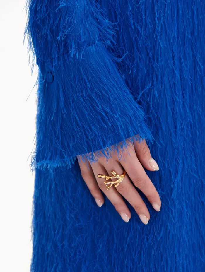 Women Coral and Gold Drops Ring Gold Oscar De La Renta Rings Women Coral and Gold Drops Ring Gold Oscar De La Renta Rings