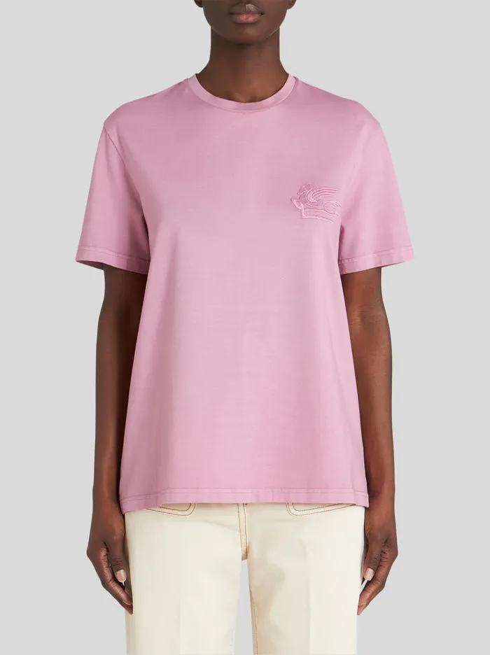 Women Cotton TShirt With Logo Etro Sweatshirts And TShirts