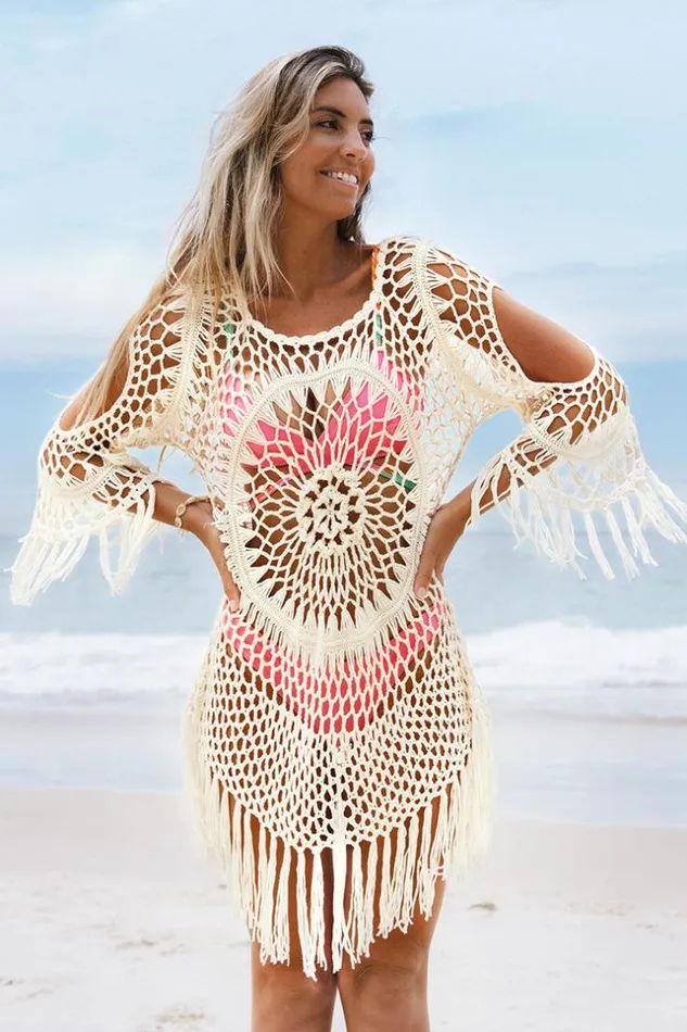 Women Cover Up Dresses Cupshe Desirae White Crochet Tassel Coverup Dress Beige Women Cover Up Dresses Cupshe Desirae White Crochet Tassel Coverup Dress Beige