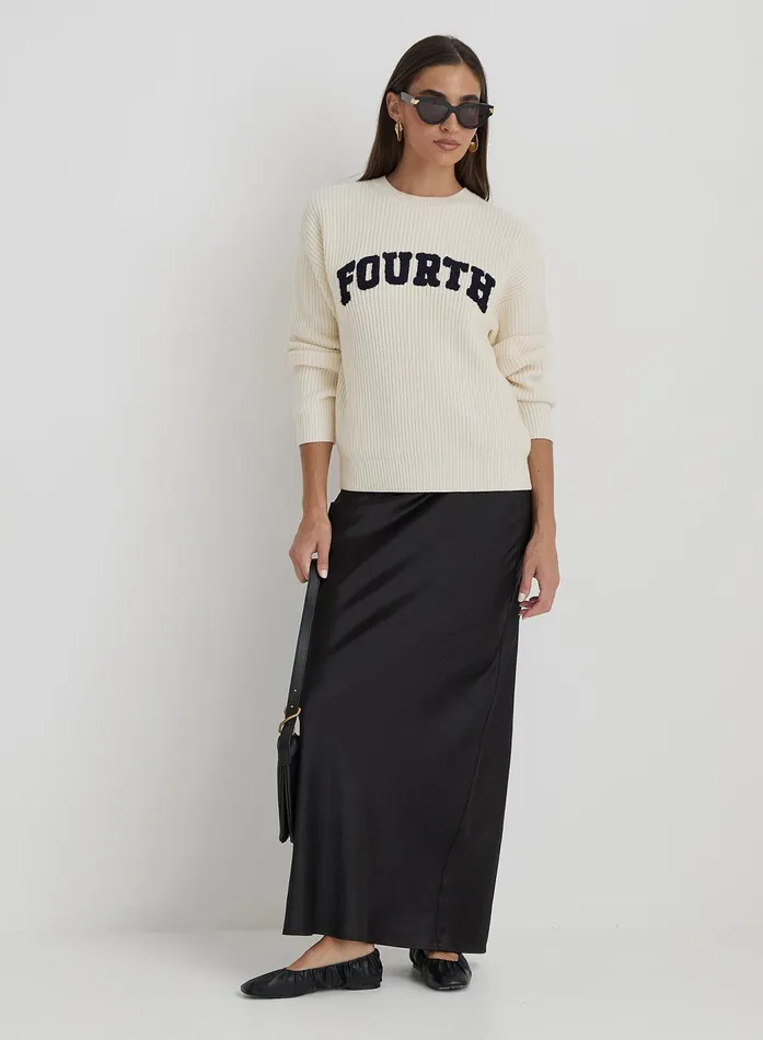 Women Cream Fisherman Knit Fourth Jumper Pallas 4th and Reckless Knitwear