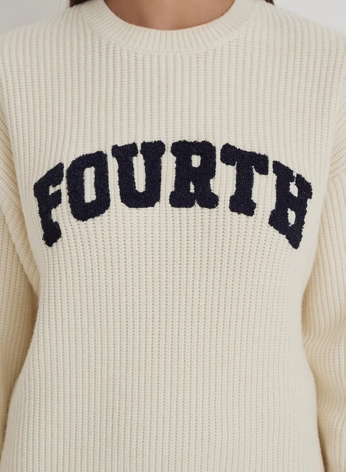 Women Cream Fisherman Knit Fourth Jumper Pallas 4th and Reckless Knitwear