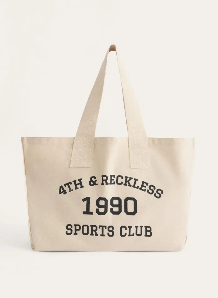 Women Cream Sports Club Tote Bag 4th and Reckless Athleisure