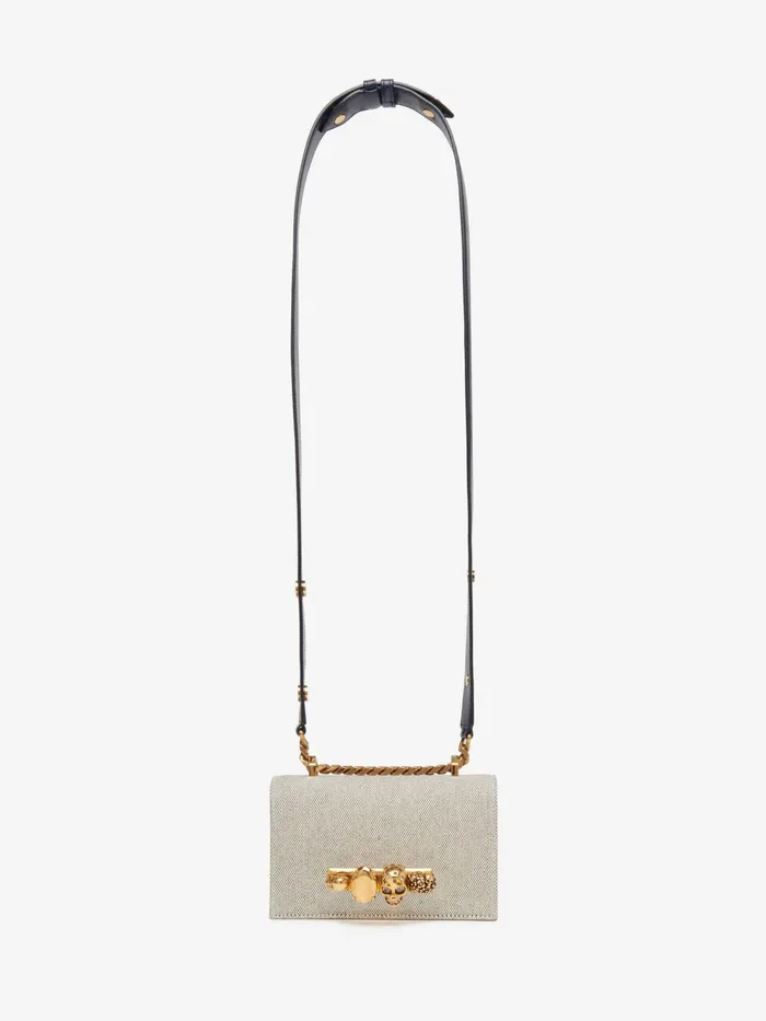 Women Crossbody Bags Alexander McQueen The Biker Mini Jewelled Satchel Greynavy