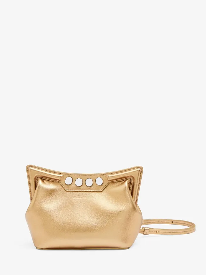 Women Crossbody Bags Alexander McQueen The Mini Peak Bag Gold