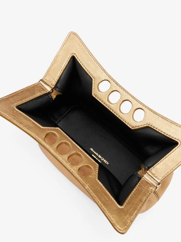 Women Crossbody Bags Alexander McQueen The Mini Peak Bag Gold