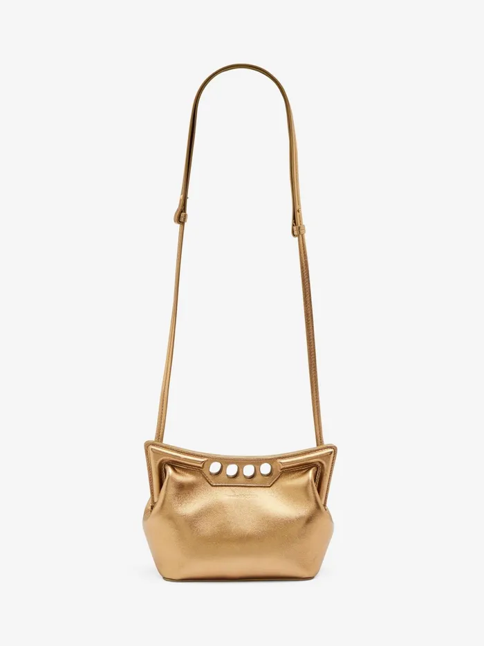 Women Crossbody Bags Alexander McQueen The Mini Peak Bag Gold