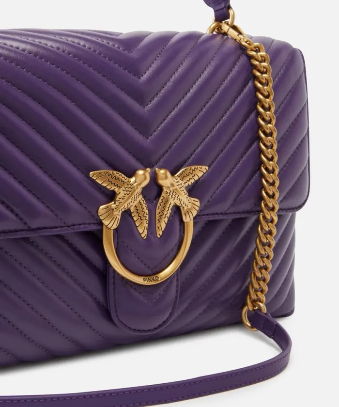 Women Crossbody Bags Pinko Big Lady Love Bag Puff Chevron Plumantiquegold Women Crossbody Bags Pinko Big Lady Love Bag Puff Chevron Plumantiquegold