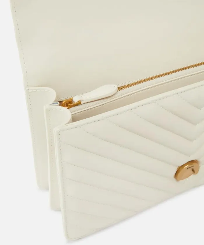 Women Crossbody Bags Pinko Classic LoveBag One Chevron Whitewhiteantique Gold Women Crossbody Bags Pinko Classic LoveBag One Chevron Whitewhiteantique Gold