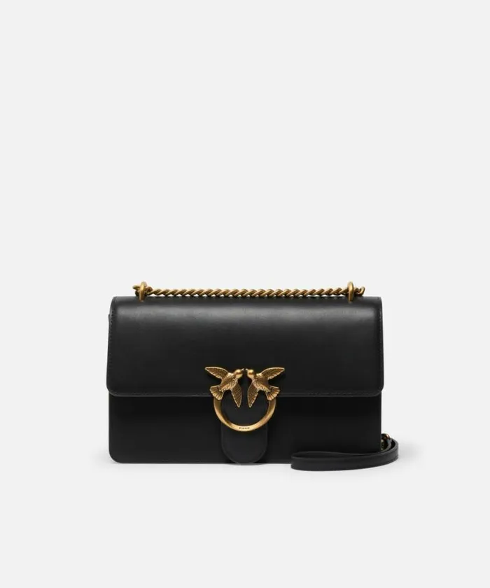 Women Crossbody Bags Pinko Classic Love Bag One Simply Blackantique Gold