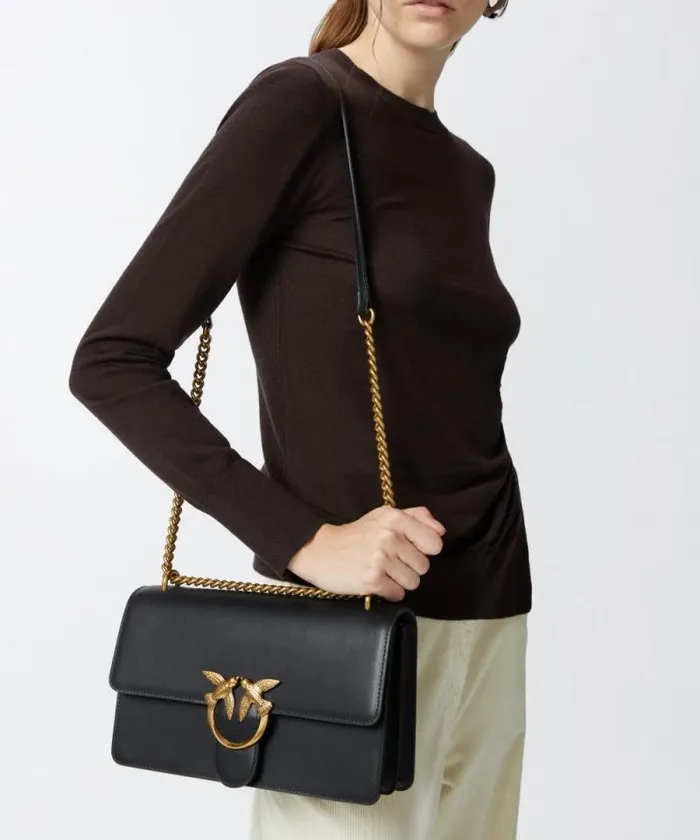 Women Crossbody Bags Pinko Classic Love Bag One Simply Blackantique Gold Women Crossbody Bags Pinko Classic Love Bag One Simply Blackantique Gold