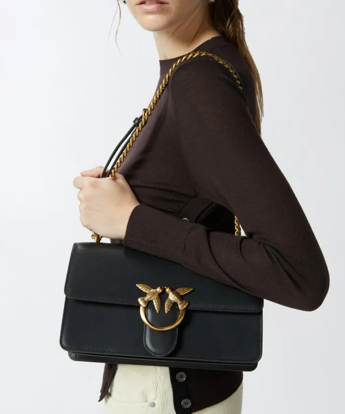 Women Crossbody Bags Pinko Classic Love Bag One Simply Blackantique Gold Women Crossbody Bags Pinko Classic Love Bag One Simply Blackantique Gold