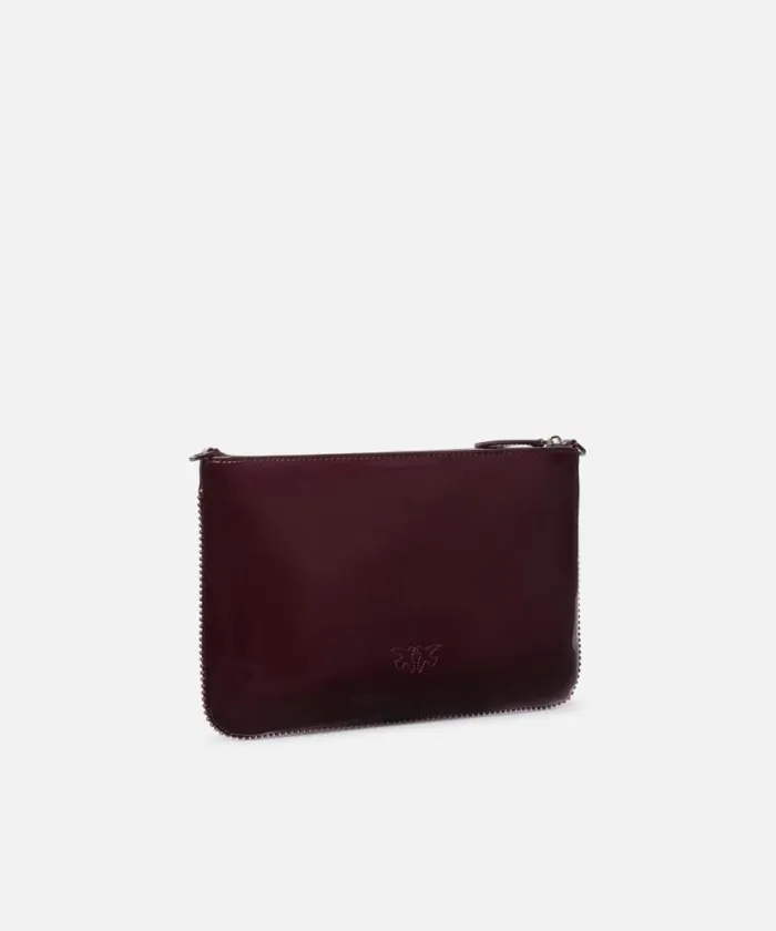 Women Crossbody Bags Pinko Glossy Handbag With Rhinestones And Shoulder Strap Choc Bittercolourblock Women Crossbody Bags Pinko Glossy Handbag With Rhinestones And Shoulder Strap Choc Bittercolourblock