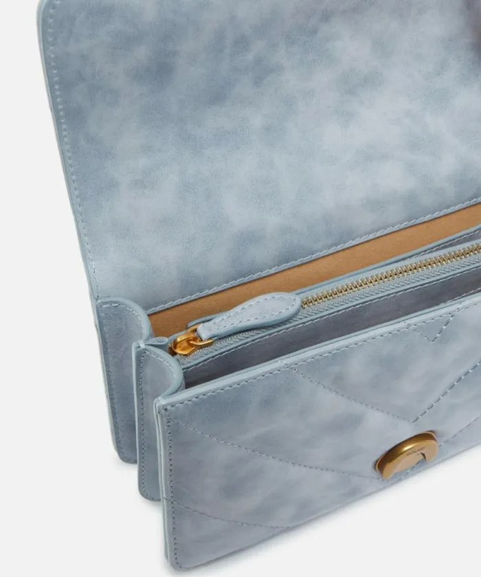 Women Crossbody Bags Pinko Love Bag Mini Crossbody Bag In Distressedeffect Leather Lightblueantique Gold Women Crossbody Bags Pinko Love Bag Mini Crossbody Bag In Distressedeffect Leather Lightblueantique Gold