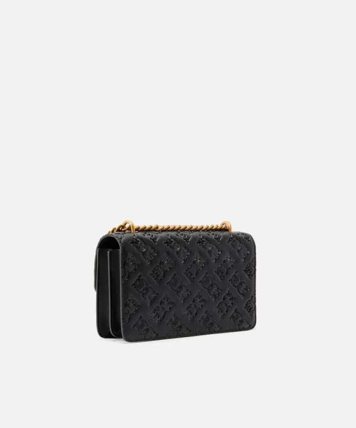 Women Crossbody Bags Pinko Love Bag Mini Crossbody Bag With Imprim Logo Blackantique Gold Women Crossbody Bags Pinko Love Bag Mini Crossbody Bag With Imprim Logo Blackantique Gold