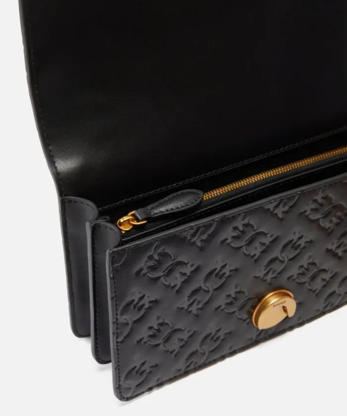 Women Crossbody Bags Pinko Love Bag Mini Crossbody Bag With Imprim Logo Blackantique Gold Women Crossbody Bags Pinko Love Bag Mini Crossbody Bag With Imprim Logo Blackantique Gold