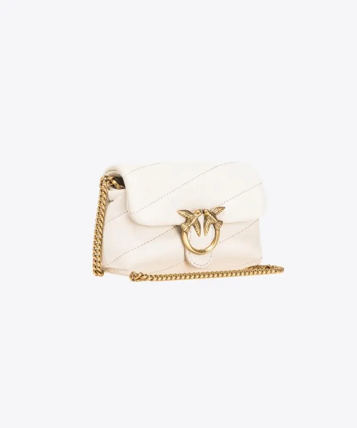 Women Crossbody Bags Pinko Micro Love Bag Puff Whitewhiteantique Gold Women Crossbody Bags Pinko Micro Love Bag Puff Whitewhiteantique Gold