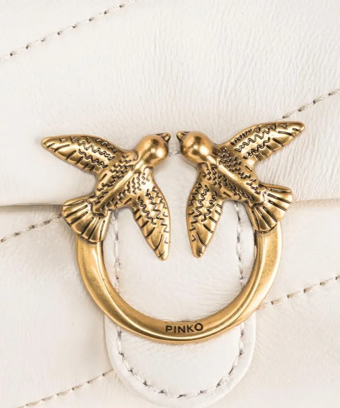 Women Crossbody Bags Pinko Micro Love Bag Puff Whitewhiteantique Gold Women Crossbody Bags Pinko Micro Love Bag Puff Whitewhiteantique Gold