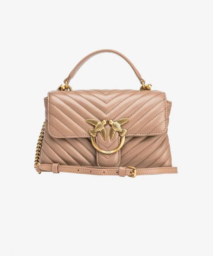 Women Crossbody Bags Pinko Mini Lady Love Bag Puff Chevron Ginger Biscuitantique Gold Women Crossbody Bags Pinko Mini Lady Love Bag Puff Chevron Ginger Biscuitantique Gold