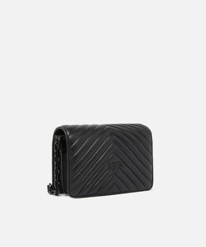 Women Crossbody Bags Pinko Mini Love Bag Click Chevron Colour Block Limo Black Block Colour Women Crossbody Bags Pinko Mini Love Bag Click Chevron Colour Block Limo Black Block Colour
