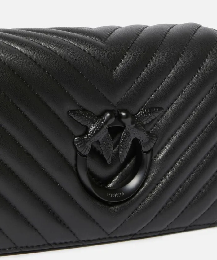 Women Crossbody Bags Pinko Mini Love Bag Click Chevron Colour Block Limo Black Block Colour Women Crossbody Bags Pinko Mini Love Bag Click Chevron Colour Block Limo Black Block Colour