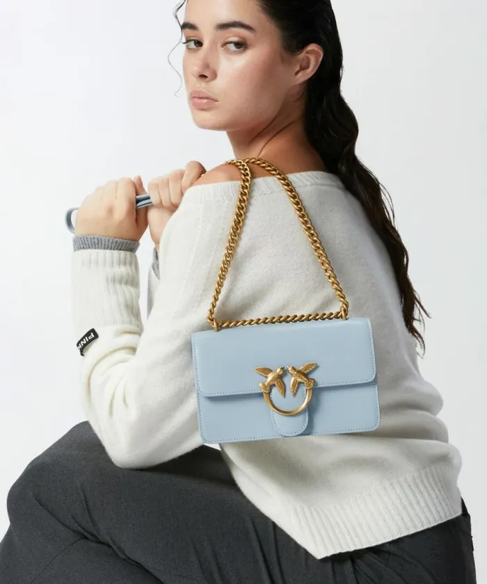 Women Crossbody Bags Pinko Mini Love Bag One Simply Lightblueantique Gold Women Crossbody Bags Pinko Mini Love Bag One Simply Lightblueantique Gold