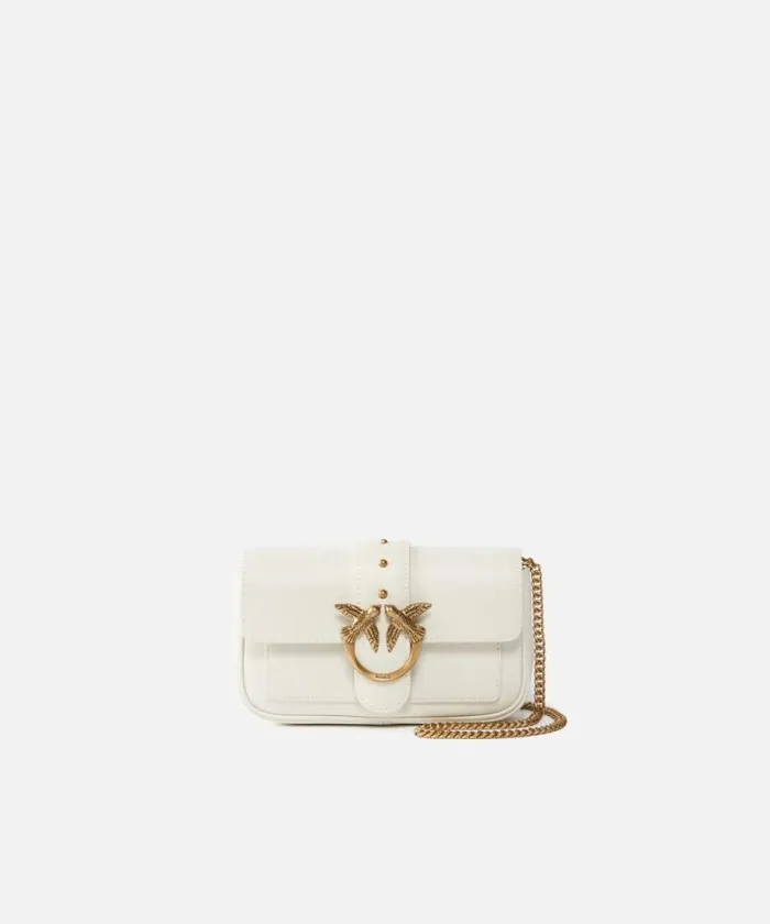 Women Crossbody Bags Pinko Pocket Love Bag One Simply Whitewhiteantique Gold