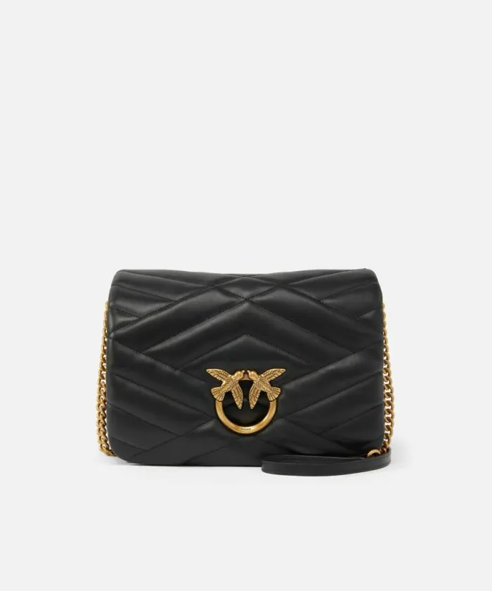 Women Crossbody Bags Pinko Quilted Nappa Leather Love Bag Puff Shoulder Bag Blackantique Gold Women Crossbody Bags Pinko Quilted Nappa Leather Love Bag Puff Shoulder Bag Blackantique Gold