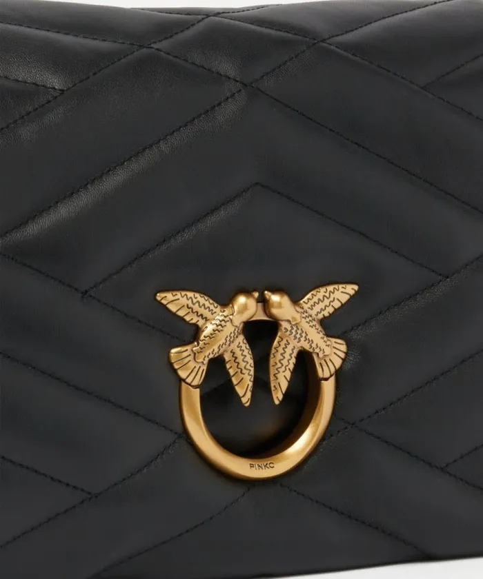 Women Crossbody Bags Pinko Quilted Nappa Leather Love Bag Puff Shoulder Bag Blackantique Gold Women Crossbody Bags Pinko Quilted Nappa Leather Love Bag Puff Shoulder Bag Blackantique Gold