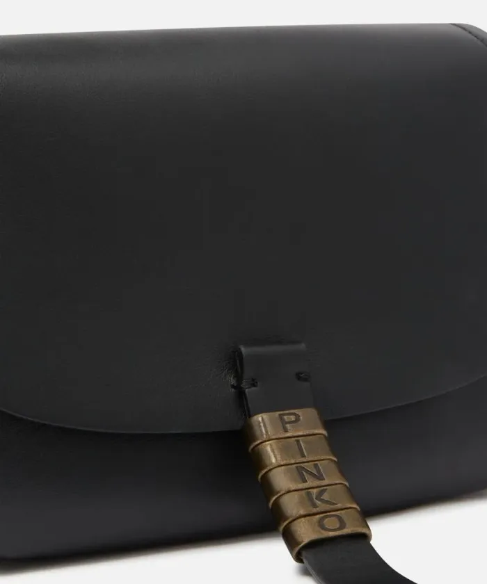 Women Crossbody Bags Pinko Soft Leather Crossbody Bag Blackantique Gold Women Crossbody Bags Pinko Soft Leather Crossbody Bag Blackantique Gold
