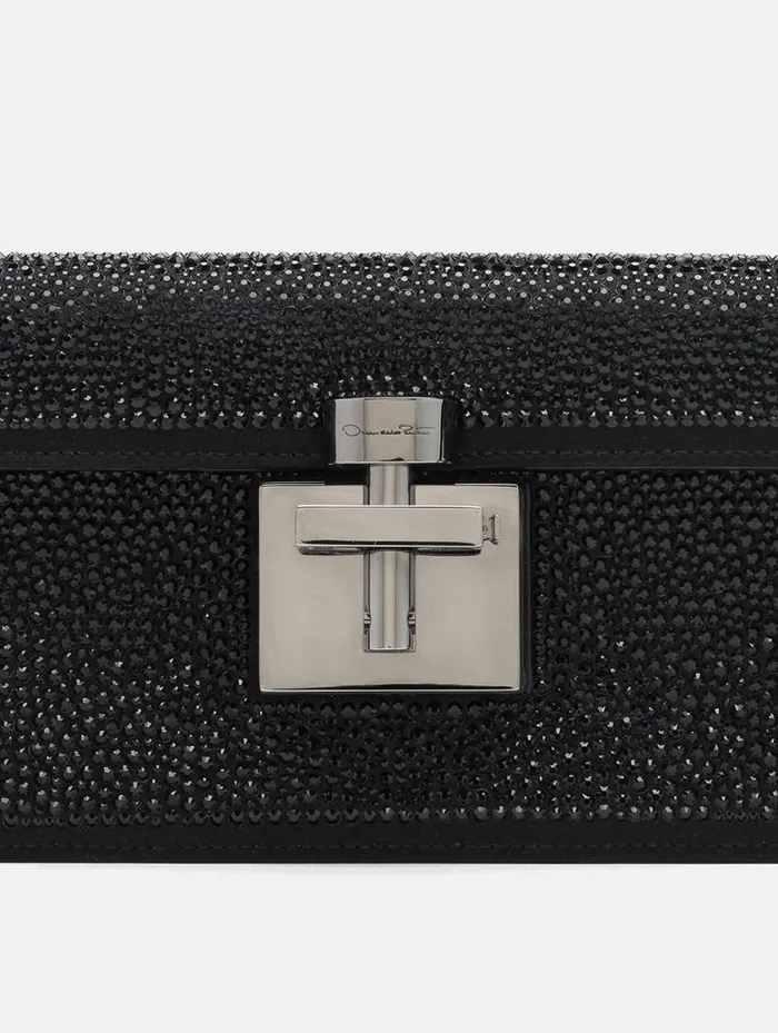 Women Crystal Pav Alibi Clutch Black Oscar De La Renta Handbags Women Crystal Pav Alibi Clutch Black Oscar De La Renta Handbags