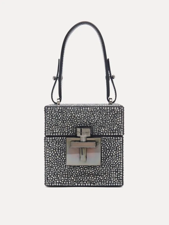 Women Crystal Pav Alibi Cube Graphite Oscar De La Renta Handbags